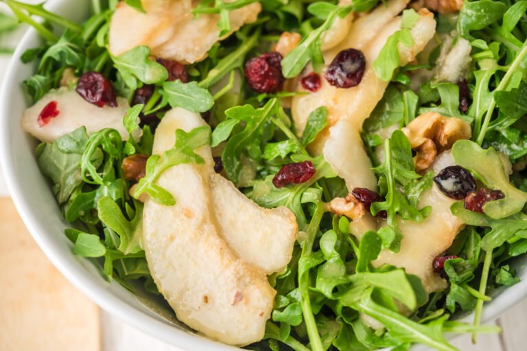 Arugula and Pear Salad with Maple Dressing