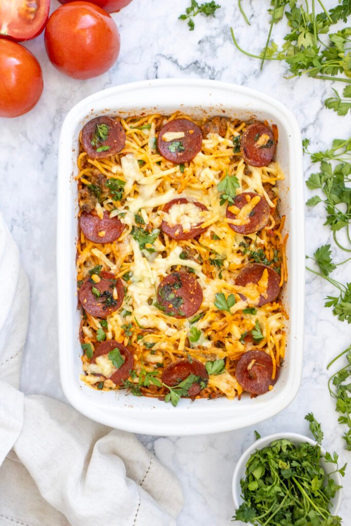 spaghetti pizza