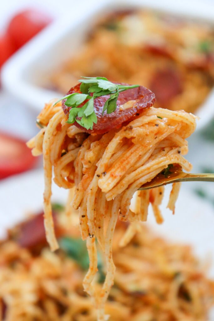 Baked Spaghetti Pizza