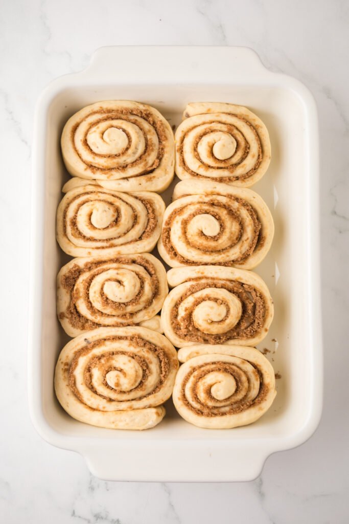 cinnamon rolls in a pan