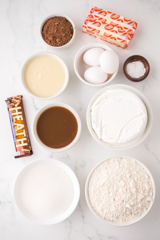 ingredients chocolate caramel poke cake