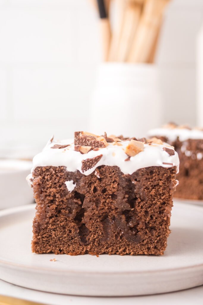 chocolate caramel cake slice