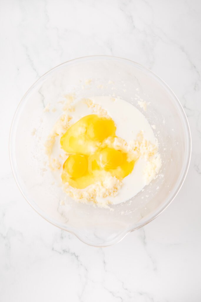 eggs and butter in a bowl